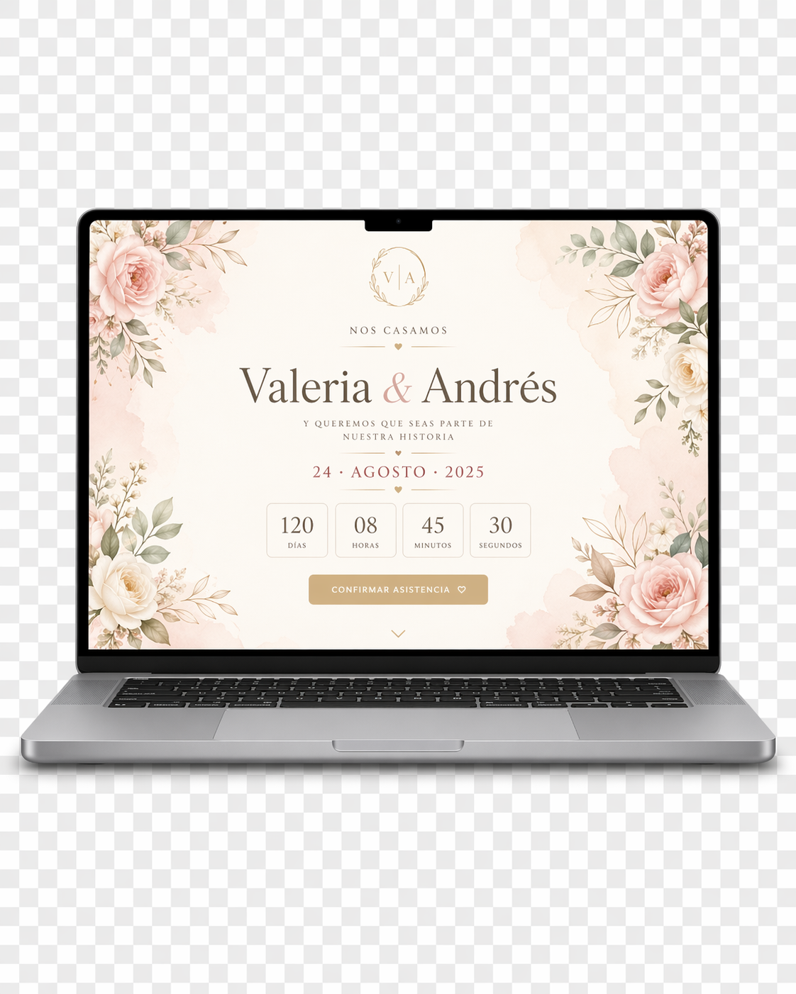 Mockup de laptop con vista previa de la experiencia